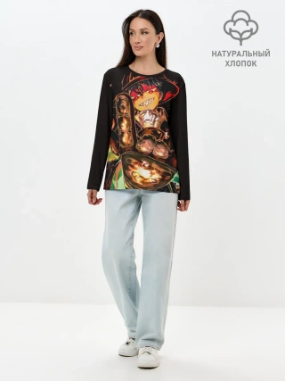 Лонгслив женский. Хлопок / Пламенная бригада пожарных