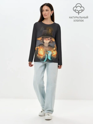 Лонгслив женский. Хлопок / enenno shouboutai Fire Force