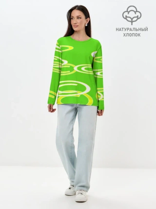 Лонгслив женский. Хлопок / текстура