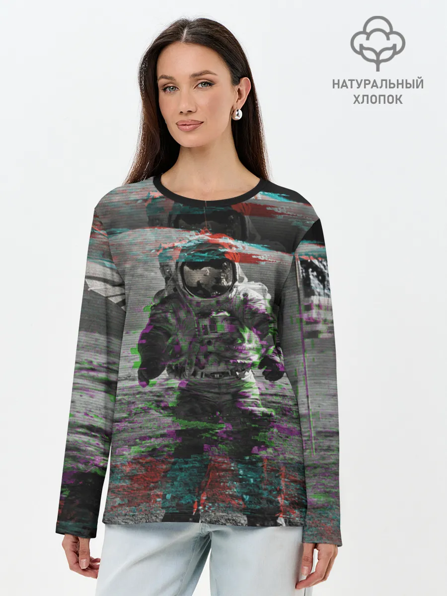 Лонгслив женский. Хлопок / Космонавт