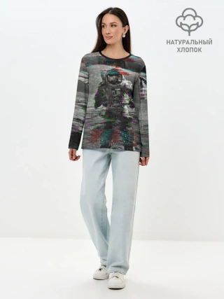 Лонгслив женский. Хлопок / Космонавт