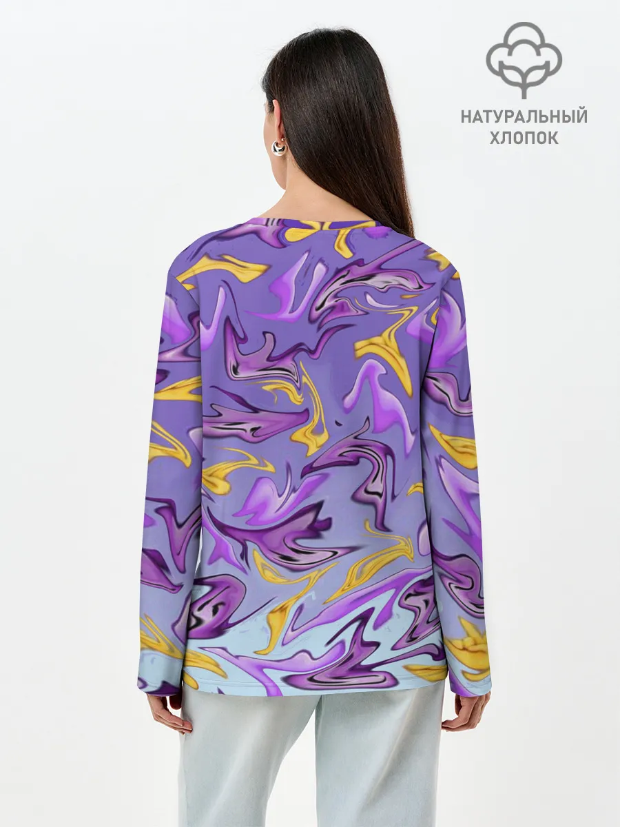 Лонгслив женский. Хлопок / Абстракция