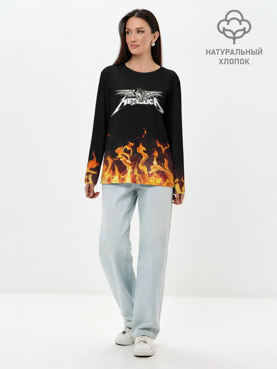 Лонгслив женский. Хлопок / Metallica
