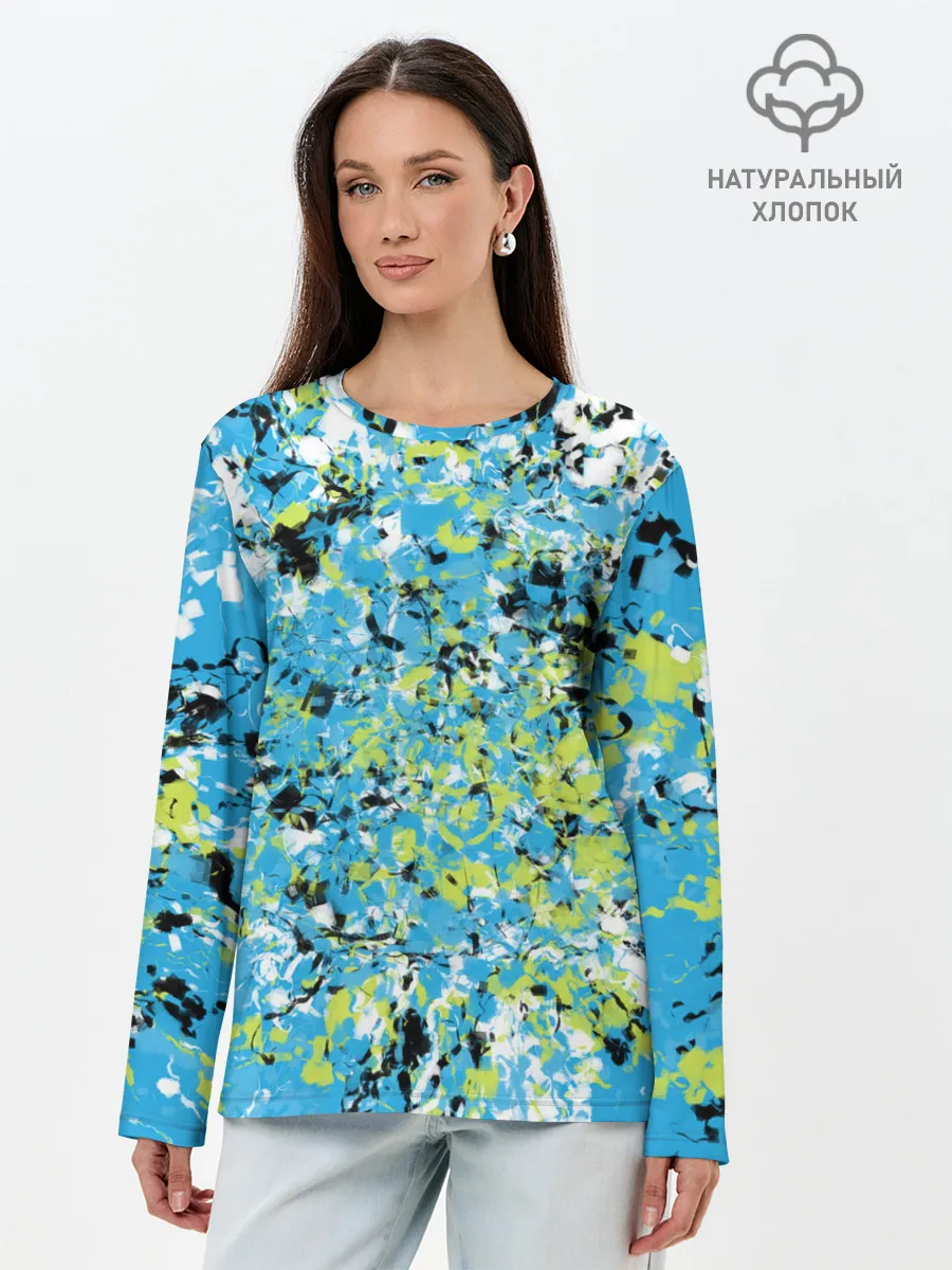 Лонгслив женский. Хлопок / Абстракция