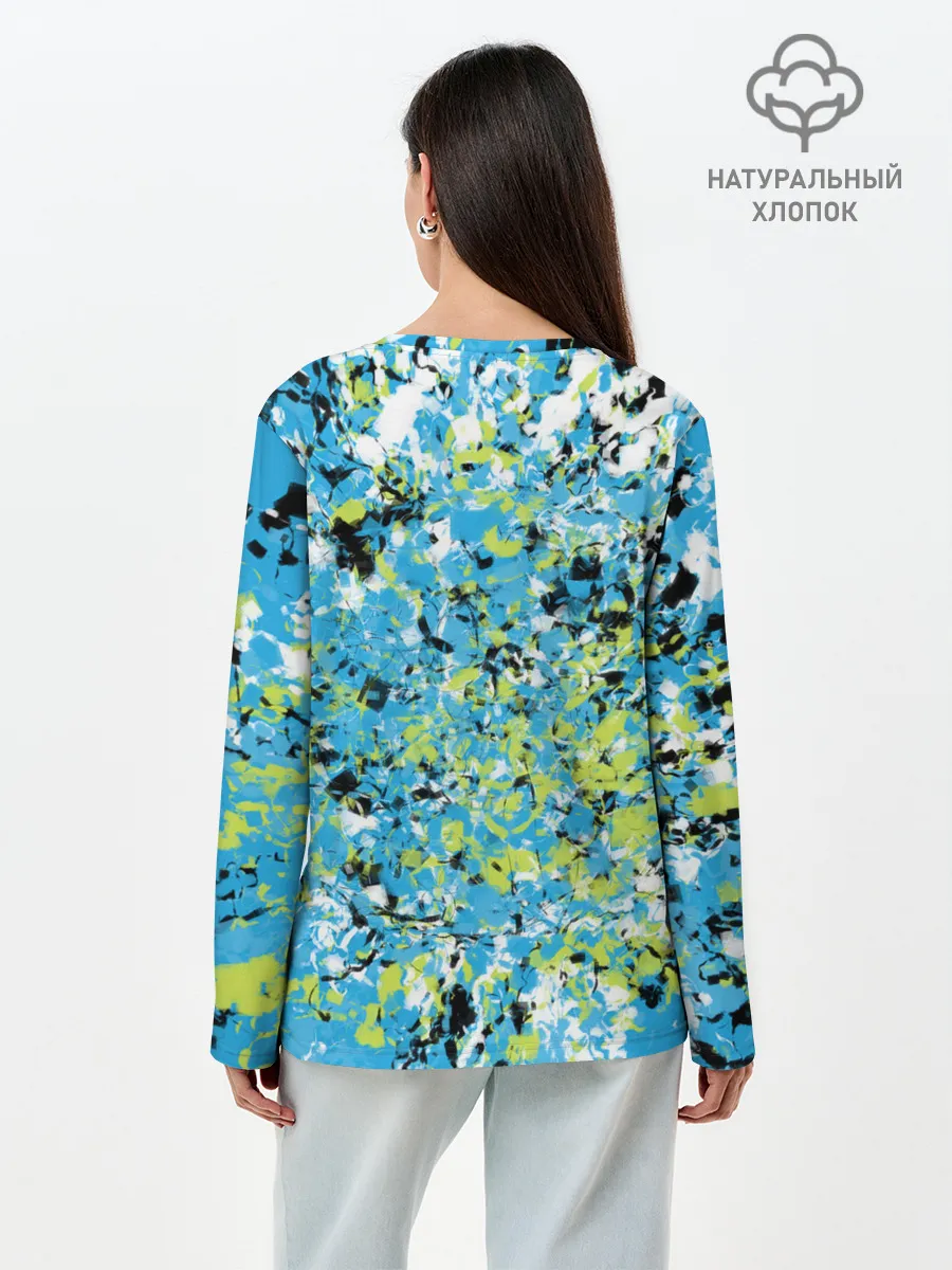 Лонгслив женский. Хлопок / Абстракция