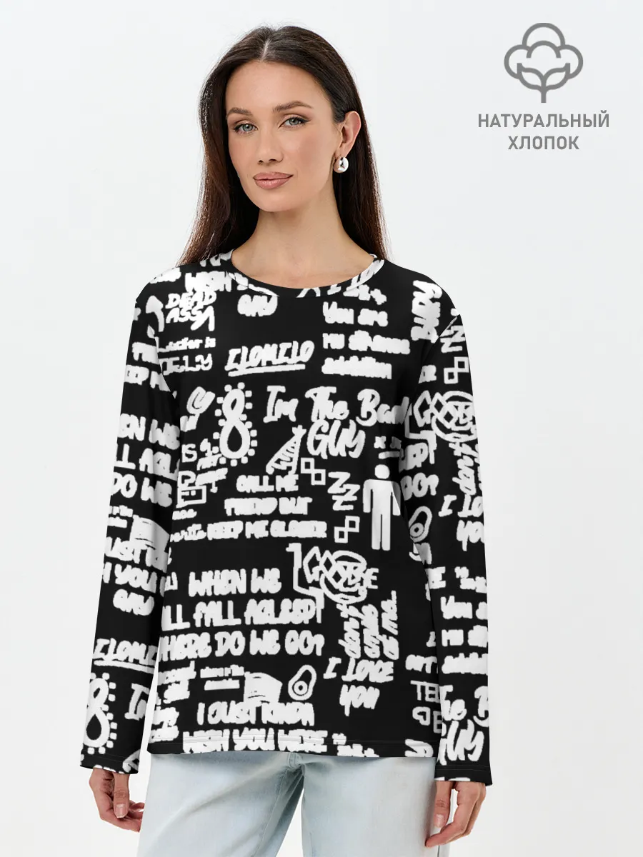 Лонгслив женский. Хлопок / BILLIE EILISH BLACK