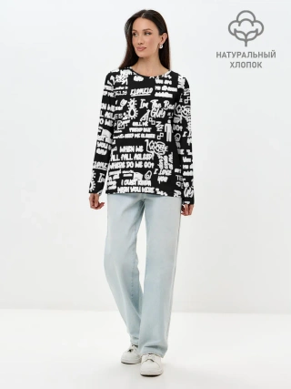 Лонгслив женский. Хлопок / BILLIE EILISH BLACK