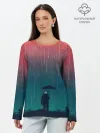 Лонгслив женский. Хлопок / Космический Дождь