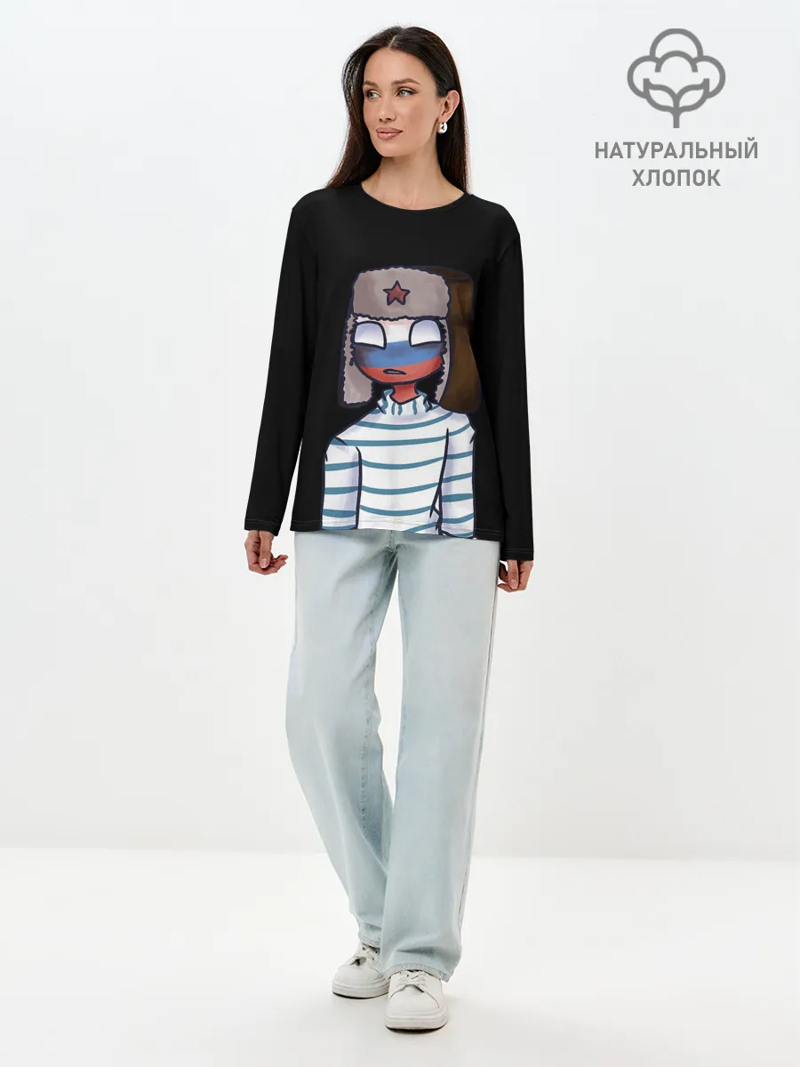 Лонгслив женский. Хлопок / CountryHumans - Россия