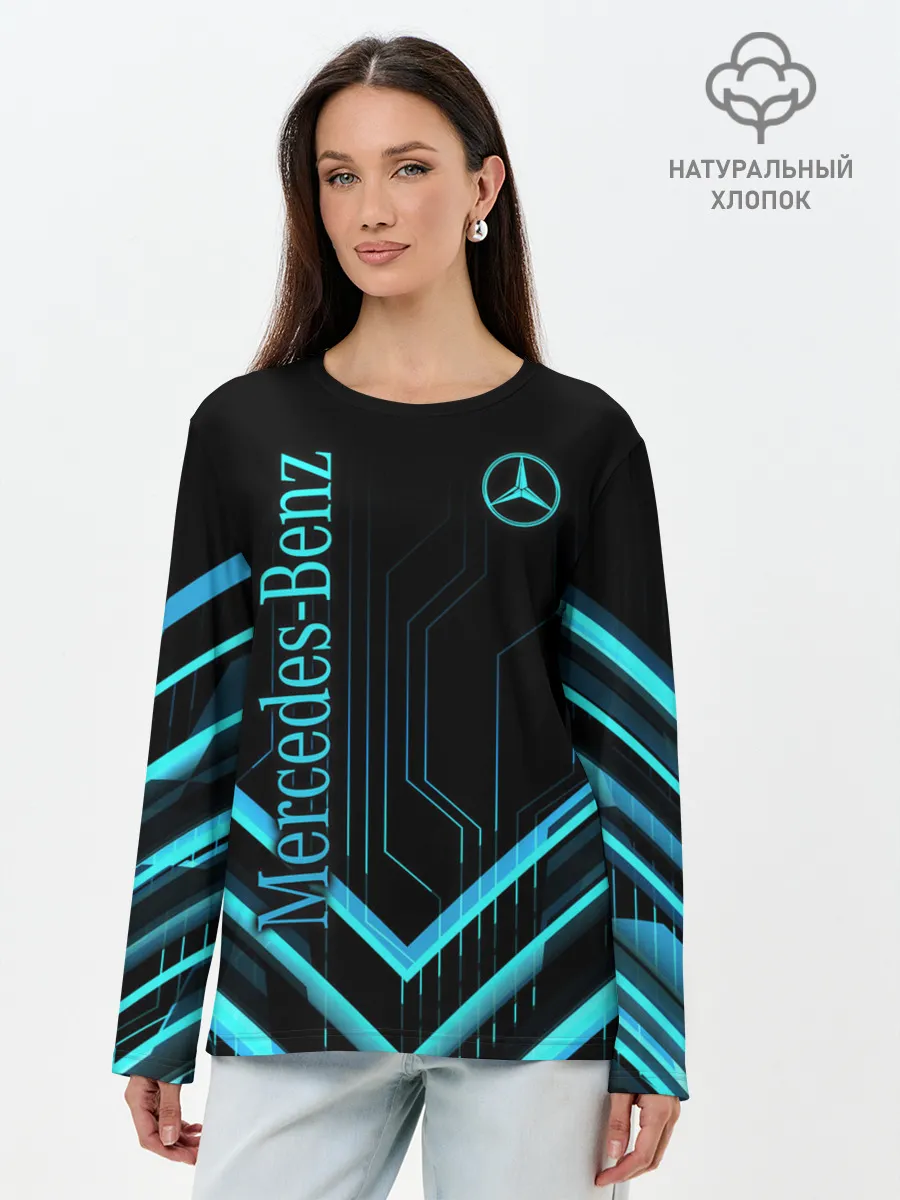 Лонгслив женский. Хлопок / Mercedes-Benz