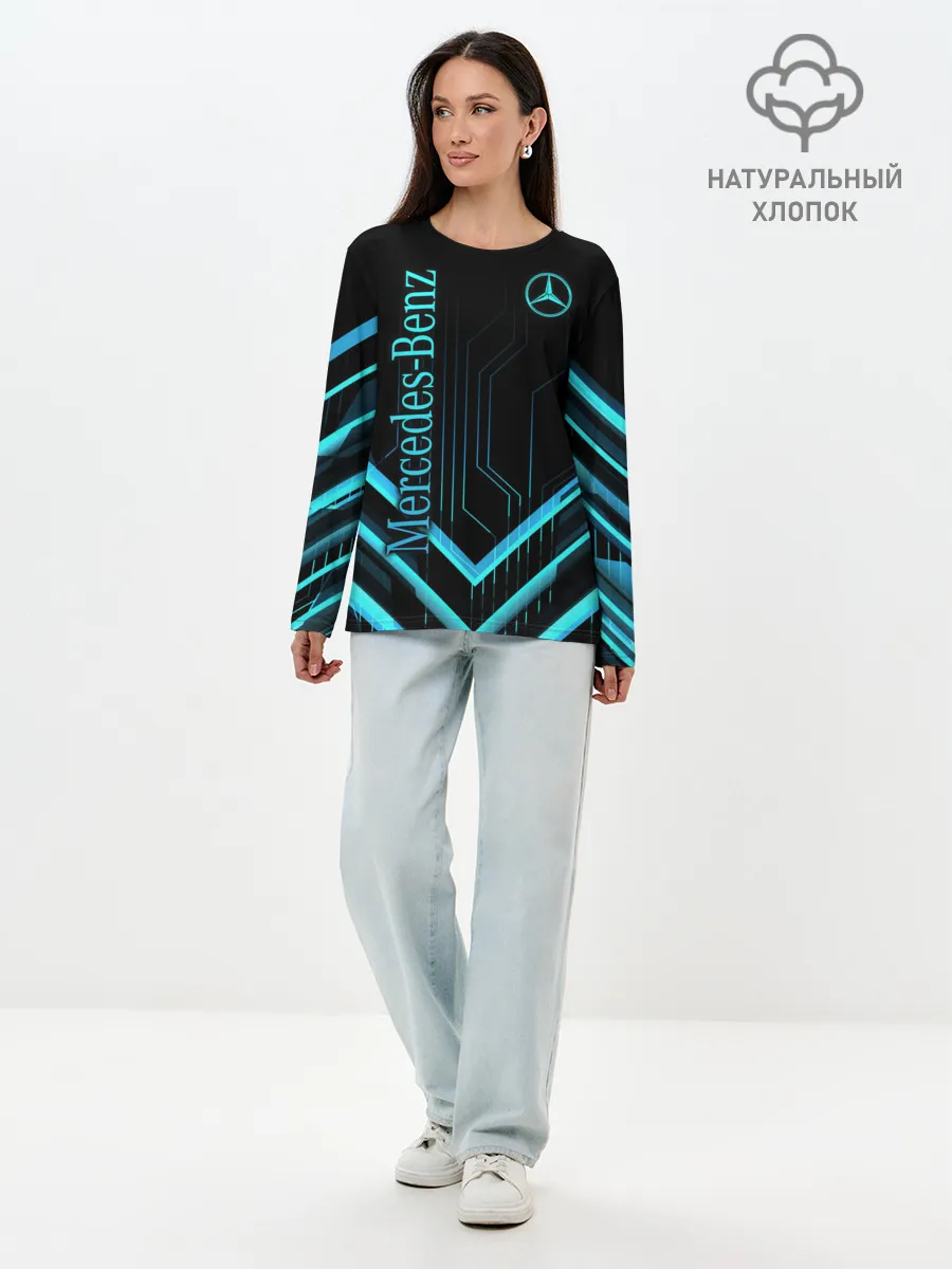 Лонгслив женский. Хлопок / Mercedes-Benz