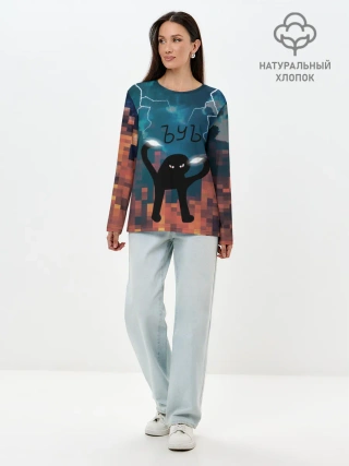Лонгслив женский. Хлопок / ЪУЪ Молнии