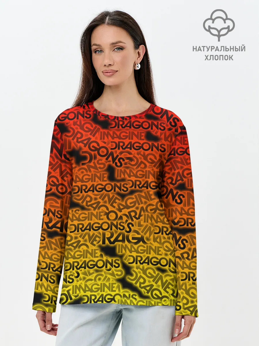 Лонгслив женский. Хлопок / Imagine Dragons