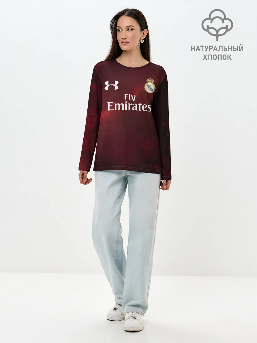 Лонгслив женский. Хлопок / Real Madrid