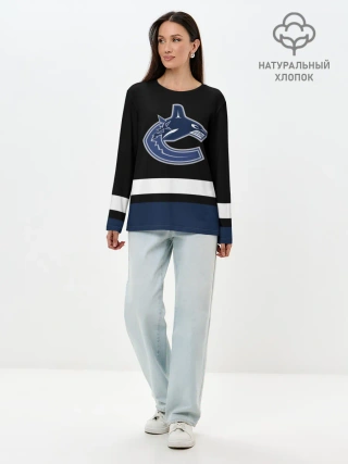 Лонгслив женский. Хлопок / Vancouver Canucks