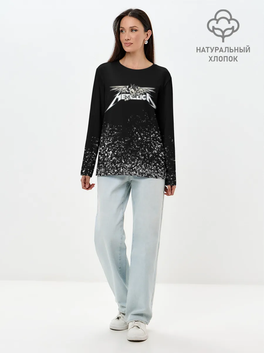Лонгслив женский. Хлопок / Металлика Metallica