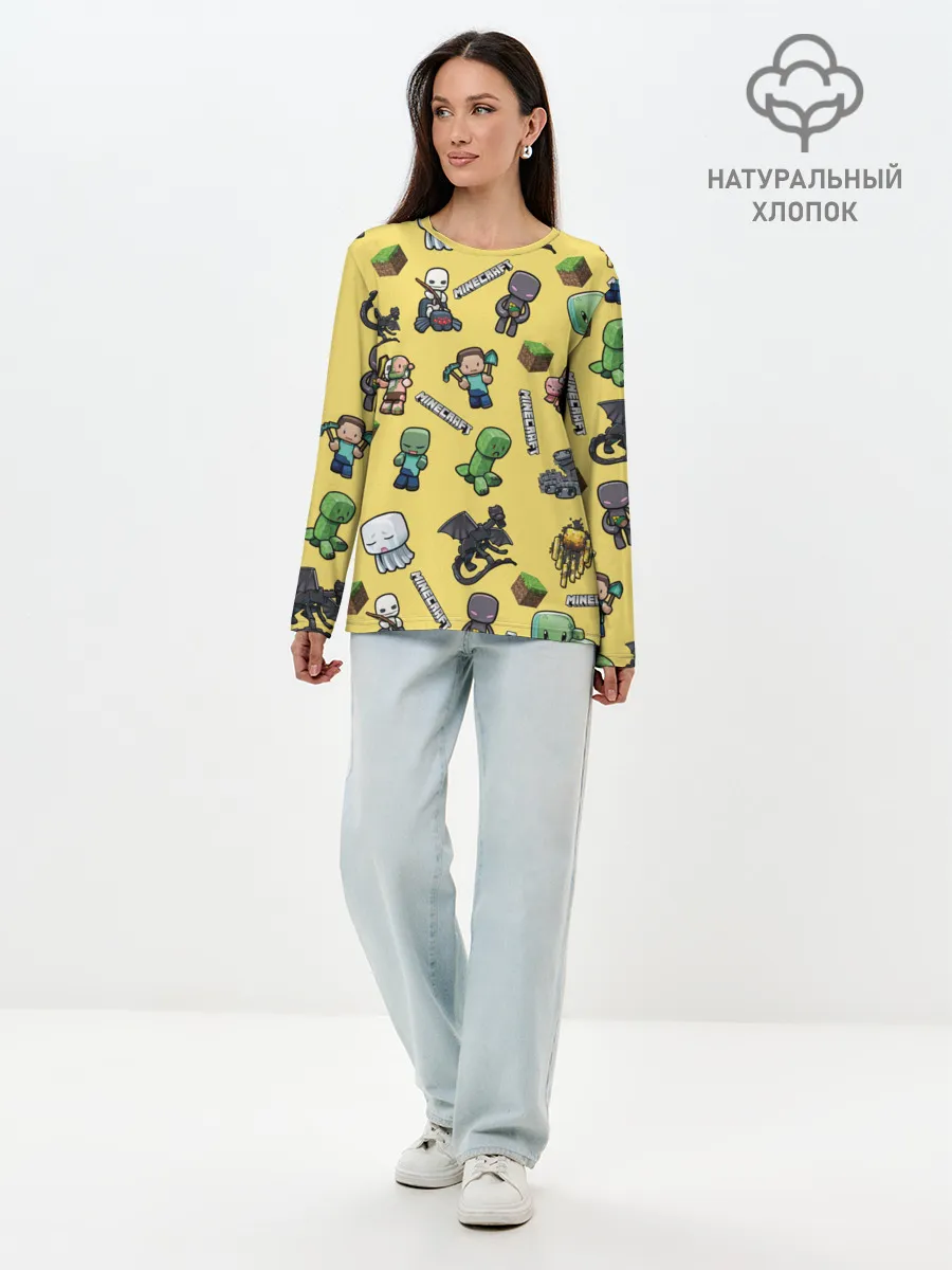 Лонгслив женский. Хлопок / MINECRAFT