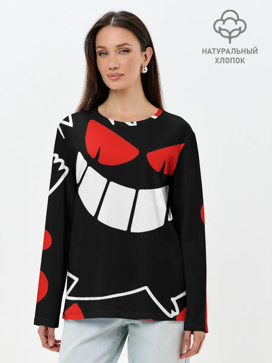 Лонгслив женский. Хлопок / Pokemon Gengar Генгар