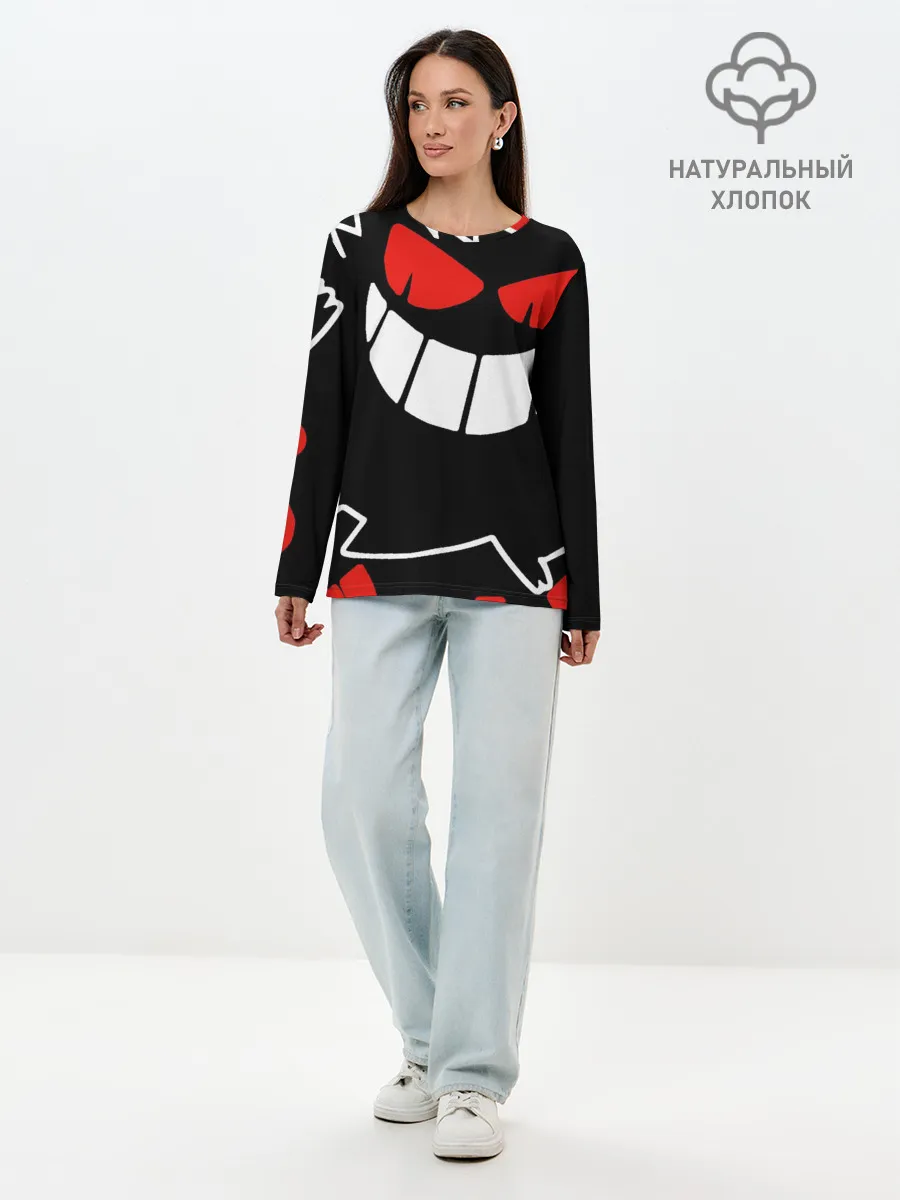 Лонгслив женский. Хлопок / Pokemon Gengar Генгар