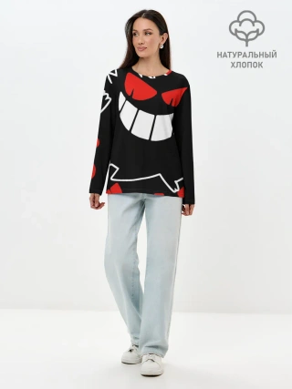 Лонгслив женский. Хлопок / Pokemon Gengar Генгар