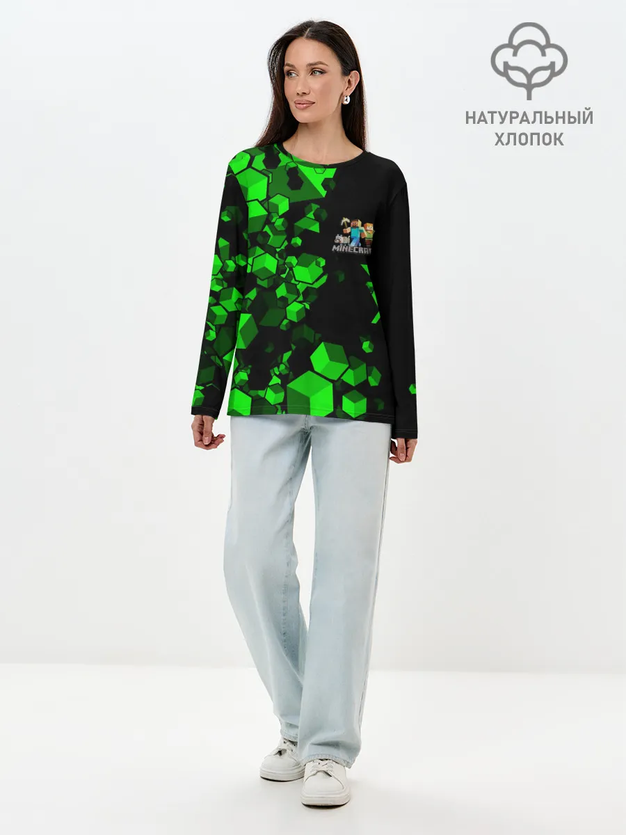 Лонгслив женский. Хлопок / MINECRAFT