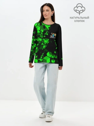 Лонгслив женский. Хлопок / MINECRAFT