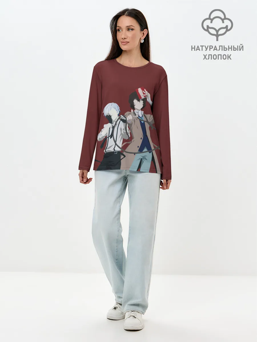 Лонгслив женский. Хлопок / Atsushi Nakajima & Osamu Dazai