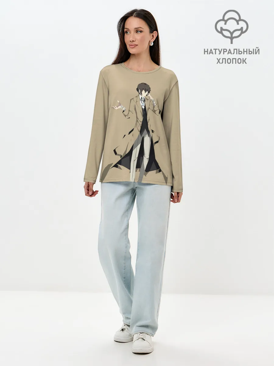 Лонгслив женский. Хлопок / Осаму шагает