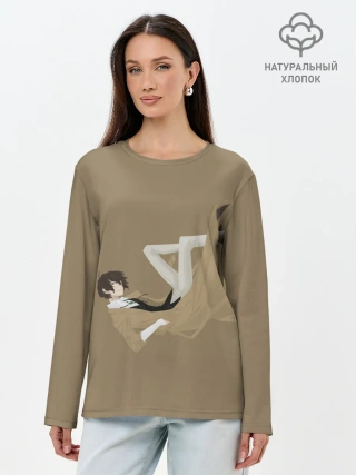 Лонгслив женский. Хлопок / Осаму на спине