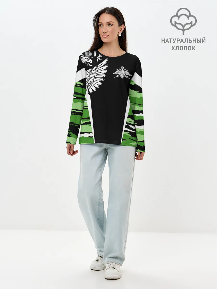 Лонгслив женский. Хлопок / Пограничные Войска