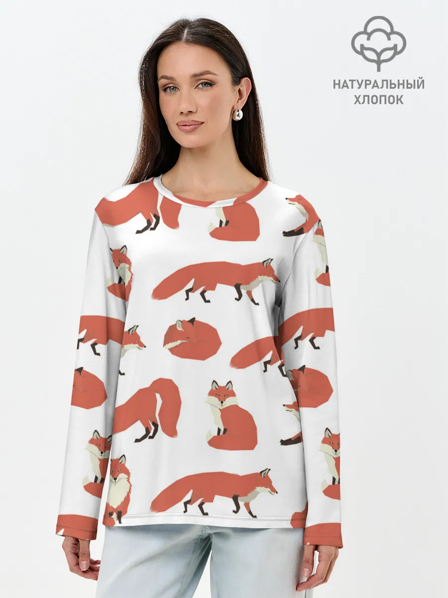 Лонгслив женский. Хлопок / Лисий хвост