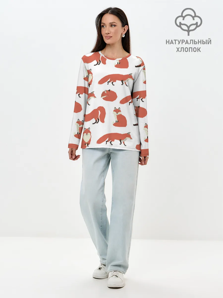 Лонгслив женский. Хлопок / Лисий хвост