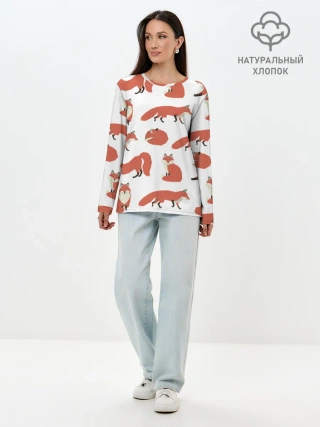 Лонгслив женский. Хлопок / Лисий хвост