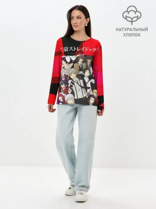 Лонгслив женский. Хлопок / Bungou Stray Dogs text