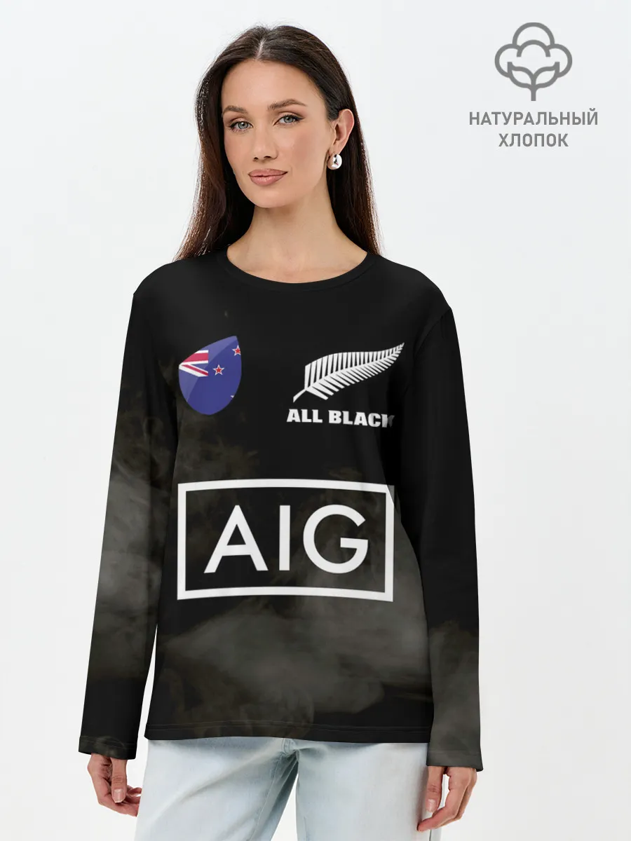 Лонгслив женский. Хлопок / ALL BLACKS