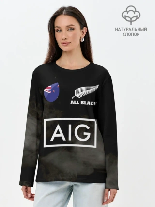 Лонгслив женский. Хлопок / ALL BLACKS