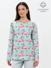 Лонгслив женский. Хлопок / Фламинго.