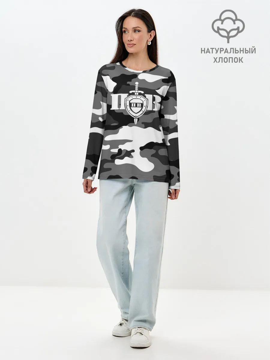 Лонгслив женский. Хлопок / Пограничные Войска