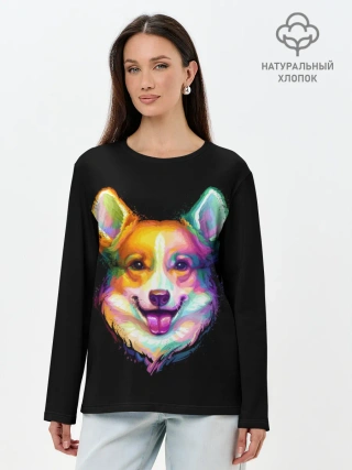 Лонгслив женский. Хлопок / Корги