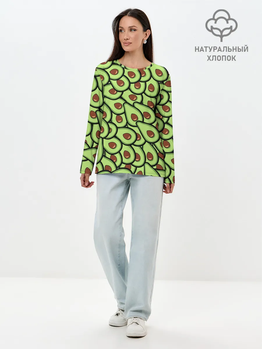 Лонгслив женский. Хлопок / АВОКАДО