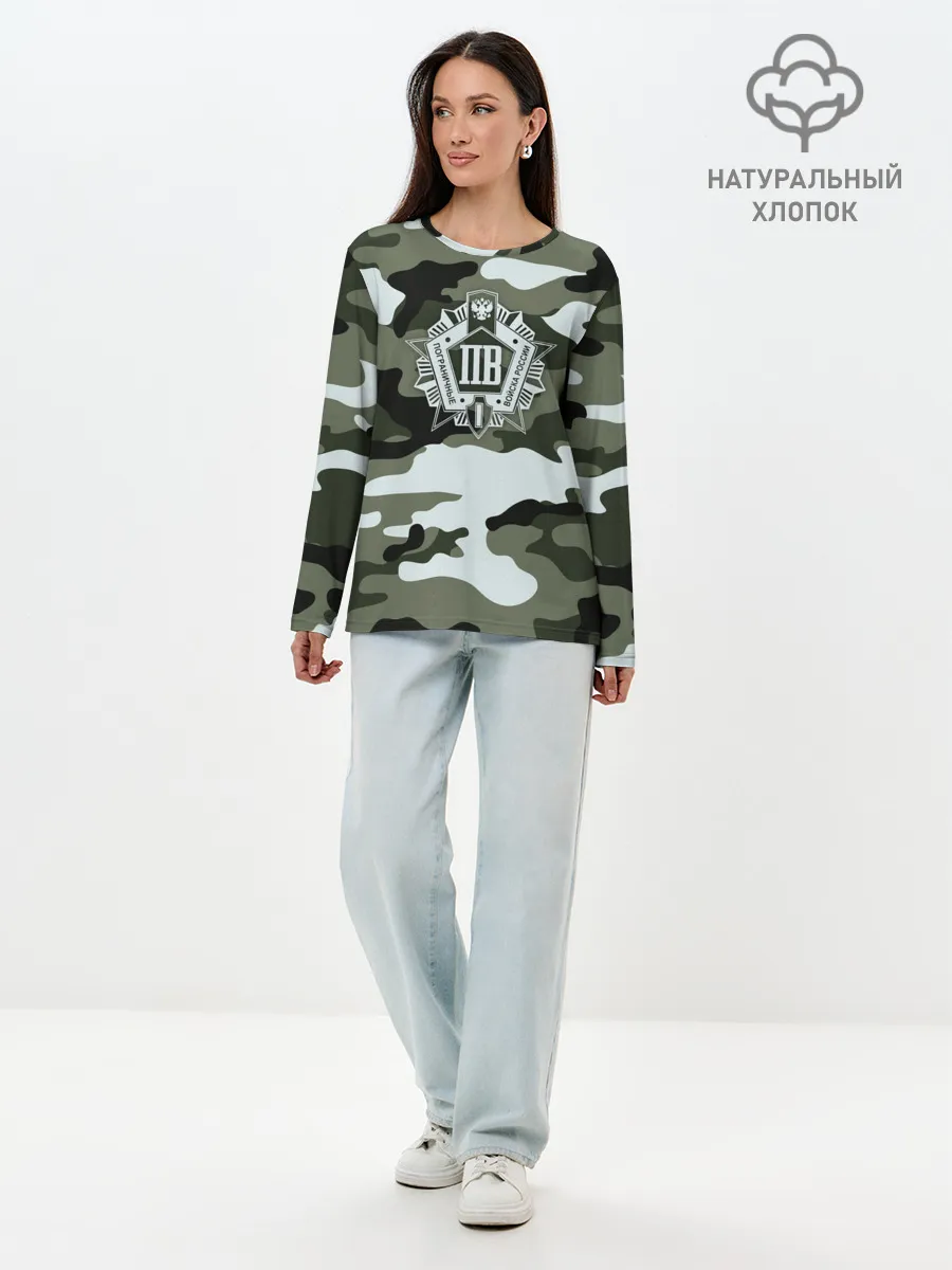 Лонгслив женский. Хлопок / Пограничные Войска