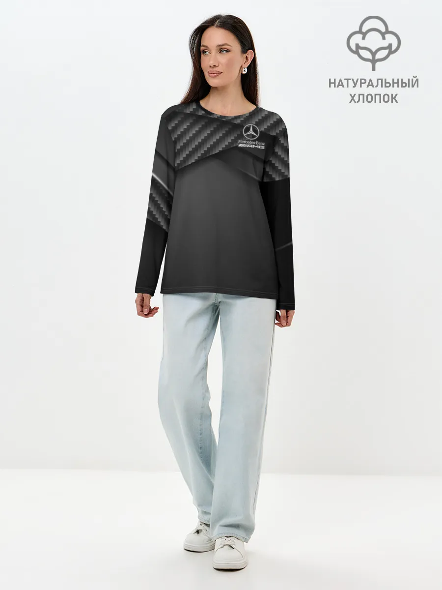 Лонгслив женский. Хлопок / Mercedes-AMG