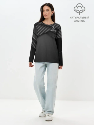 Лонгслив женский. Хлопок / Mercedes-AMG