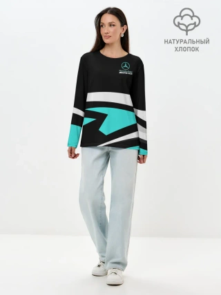 Лонгслив женский. Хлопок / Mercedes-AMG