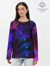 Лонгслив женский. Хлопок / NEON FRACTAL