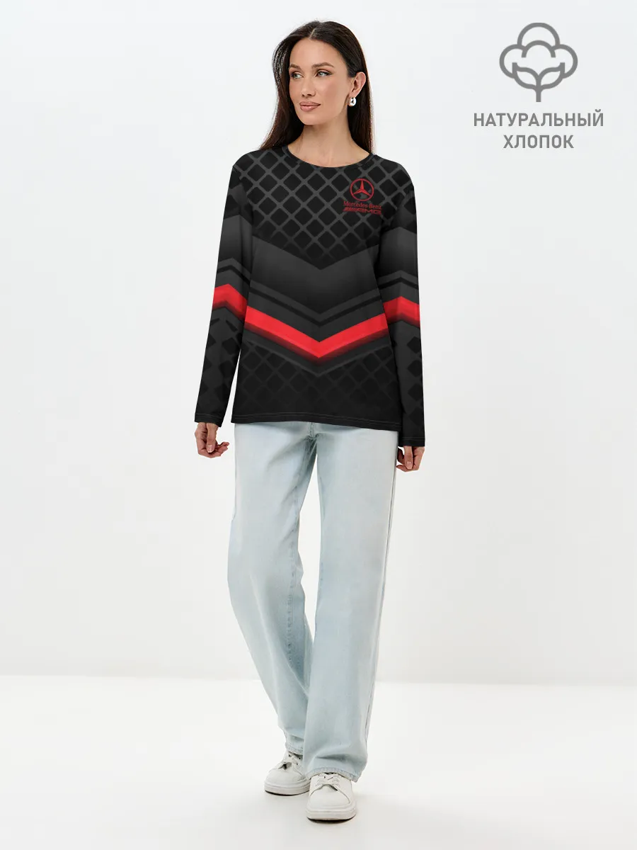 Лонгслив женский. Хлопок / Mercedes-AMG