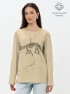 Лонгслив женский. Хлопок / Triceratops skeleton