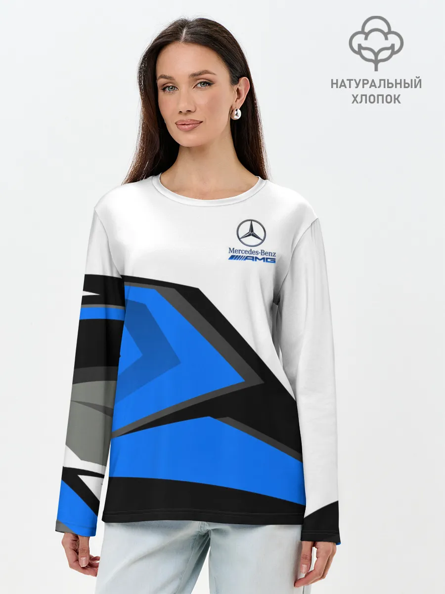Лонгслив женский. Хлопок / Mercedes-AMG