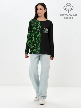 Лонгслив женский. Хлопок / MINECRAFT
