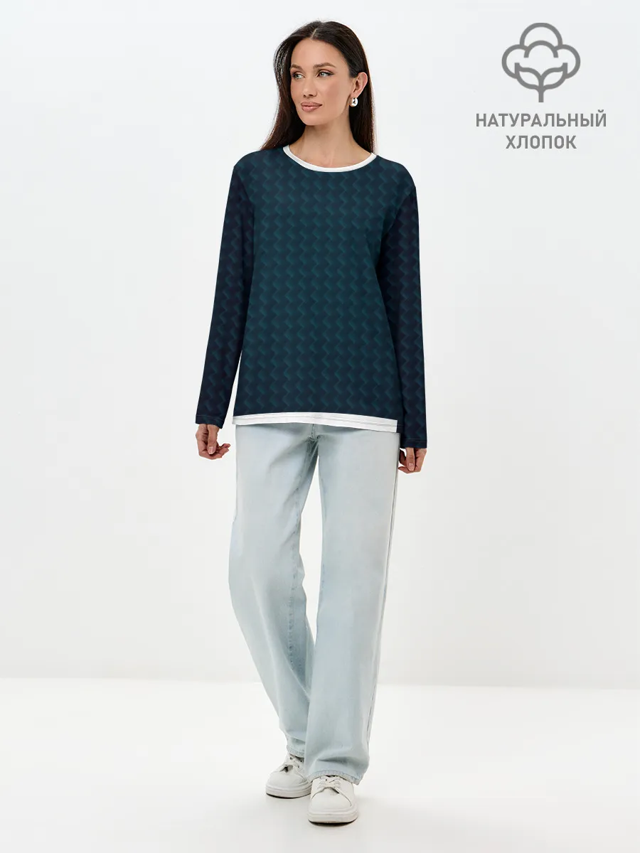 Лонгслив женский. Хлопок / Экзо-броня